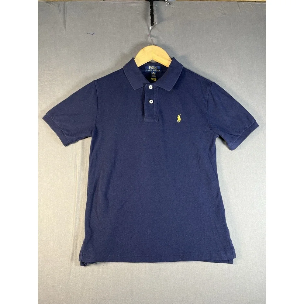 Polo Ralph Lauren Racing Stables Shirt Youth Medium 10-12 Navy Blue
